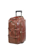 Sac de voyage cabine Travel à roulettes - Cuir Gras- KATANA - 60 CM - 33159-Marron