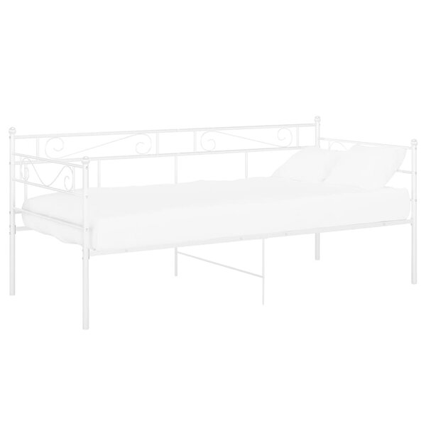 vidaXL Cadre de canapé-lit sans matelas blanc métal 90x200 cm