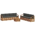 vidaXL Ensembles de canapés avec coussin 9 Pièces Naturel et Anthracite
