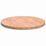 vidaXL Plateau de table Autre Marron clair Ø 80 x 4 cm Chêne massif