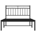 vidaXL Cadre de lit métal sans matelas avec tête de lit noir 100x200cm