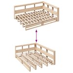 vidaXL Lit bibliothèque sans matelas 160x200 cm bois massif de pin