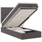 VidaXL Lit ottoman avec matelas gris 90x200 cm similicuir