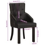 vidaXL Chaises à manger lot de 2 noir cuir de chèvre véritable
