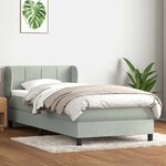 vidaXL Sommier à lattes de lit et matelas gris clair 90x210 cm velours