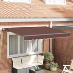 vidaXL Auvent Rétractable Marron 250 x 200 cm Polyester et Aluminium