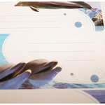 12 étiquettes adhésives scolaires - Rectangle - Photos de dauphins