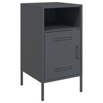 vidaXL Tables de chevet 2 Pièces anthracite 36x39x68 cm acier