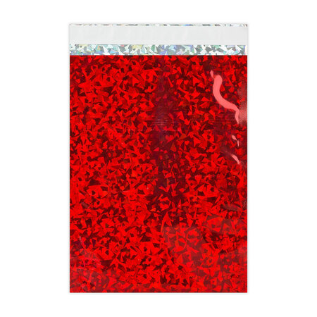 Lot de 100 sachet alu holographique rouge 162x114 mm (c6)