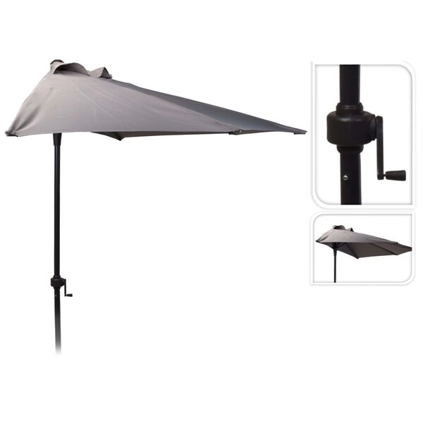 ProGarden Parasol 250 cm Demi-rond Gris clair
