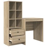 vidaXL Bureau avec rangement en chêne Sonoma et bois d'ingénierie