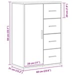 vidaXL Buffet chêne artisanal 60 x 31 x 84 cm Bois d'ingénierie