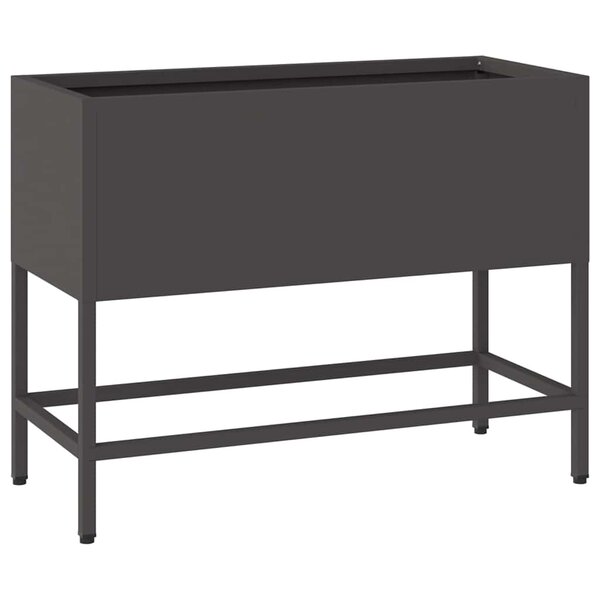 vidaXL Bac de jardin surélevé Noir 60 x 26 x 45 cm Acier