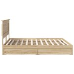 vidaXL Lit de Rangement Chêne Sonoma 180 x 200 cm Bois d'ingénierie