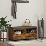 vidaXL Banc d'entrée avec coussin Chêne fumé 100 x 38 x 46 cm