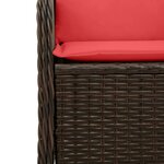 vidaXL Chaises inclinables de jardin lot de 2 et coussins marron rotin