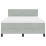 vidaXL Lit à Sommier avec Matelas Gris Clair 160x200 cm Velours