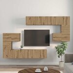 vidaXL Ensemble meuble TV Montage mural 8 Pièces chêne artisanal