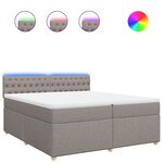 vidaXL Sommier à lattes de lit avec matelas Taupe 200x200 cm Tissu