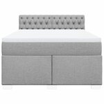 vidaXL Sommier à lattes de lit avec matelas Gris clair 140x190cm Tissu