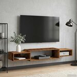 vidaXL Meuble TV mural Montage mural Bois ancien 140 x 28 x 21 cm