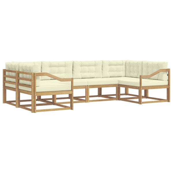 vidaXL Ensemble de canapés d'extérieur 6 Pièces Blanc et crème