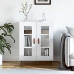 vidaXL Buffet Blanc brillant 69 5x34x90 cm Bois d'ingénierie