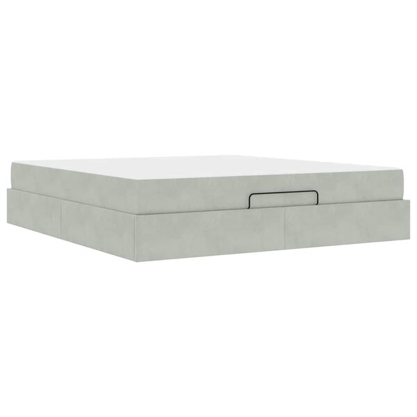 vidaXL Cadre de lit Gris clair 180 x 200 cm Velours