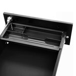 Caisson de bureau à roulettes avec 3 tiroirs et classeur suspendu 30 x 45 x 60 cm armoire de bureau verrouillable pour dossiers et documents corps d'armoire prémonté noir 12_0004808