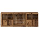 vidaXL Buffet avec lumières LED Bois ancien 181 5x37x67 cm Bois recyclé