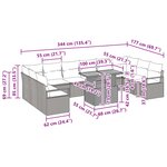 vidaXL Ensemble de salle à manger pour jardin 11 Pièces Noir et Sarcelle