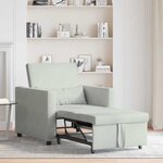 vidaXL Canapé Lit Simple Gris clair 90 x 165 x 87 cm Velours