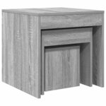 vidaXL Tables gigognes 3 Pièces Sonoma gris Bois d'ingénierie