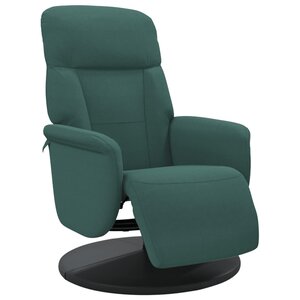 vidaXL Fauteuil inclinable avec repose-pied vert foncé velours