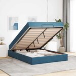 vidaXL Cadre de lit avec matelas avec matelas 2 Pièces Bleu Velours
