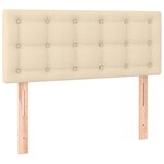 vidaXL Sommier à lattes de lit avec matelas Crème 100x200 cm Tissu