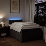 vidaXL Sommier à lattes de lit et matelas marron foncé 120x190cm tissu