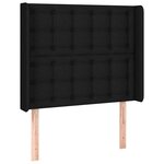 vidaXL Sommier à lattes de lit matelas et LED Noir 90x200 cm Tissu