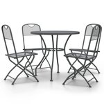 vidaXL Ensemble à manger de jardin 5 Pièces Maille Métal Anthracite