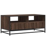 vidaXL Table basse chêne marron 100x50x45cm bois d'ingénierie et métal