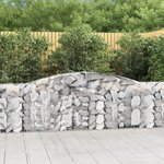 vidaXL Paniers à gabions arqués 4 Pièces 400x30x100/120 cm Fer galvanisé