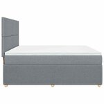 vidaXL Sommier à lattes de lit avec matelas Gris clair 200x200cm Tissu