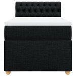 vidaXL Sommier à lattes de lit avec matelas Noir 100x200 cm Tissu