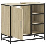 vidaXL Meuble de salle de bain avec lavabo Chêne Sonoma 65 x 33 x 60 cm Bois d'ingénierie