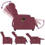vidaXL Fauteuil de massage inclinable électrique Rouge bordeaux Tissu
