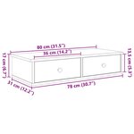 vidaXL Étagère murale avec tiroirs noir 80x31x17 cm bois d'ingénierie