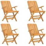 vidaXL Chaises de jardin pliantes lot de 4 61x67x90cm bois massif teck