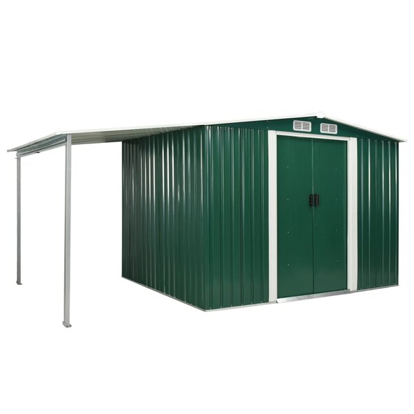 vidaXL Abri de jardin avec portes Vert 386x205x178 cm Acier