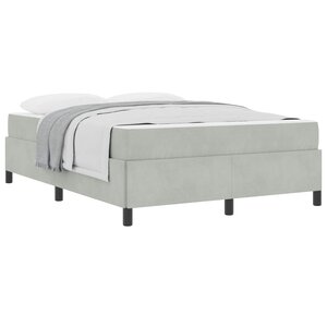 vidaXL Cadre de lit avec matelas Gris clair 140 x 190 cm tissu