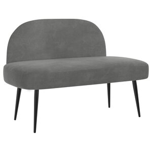 vidaXL Banc rembourré avec dossier Gris foncé 110 x 60 x 76 cm Velours